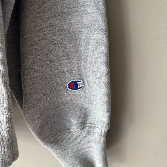 CHAMPION Reverse Weave Large Logo Crewneck Sweatshirt Gray/Blue Size Medium - Picture 5 of 7